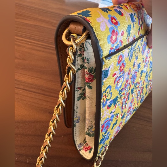 Tory Burch Britten Printed Chain Wallet – Liberty Ditsy French Paisley 🌸🩵 - Picture 16 of 16